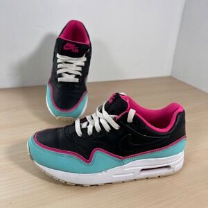 Nike Air Max 1 Kids Size 4Y Black Teal Pink BV0052-001 South Beach Sneakers
